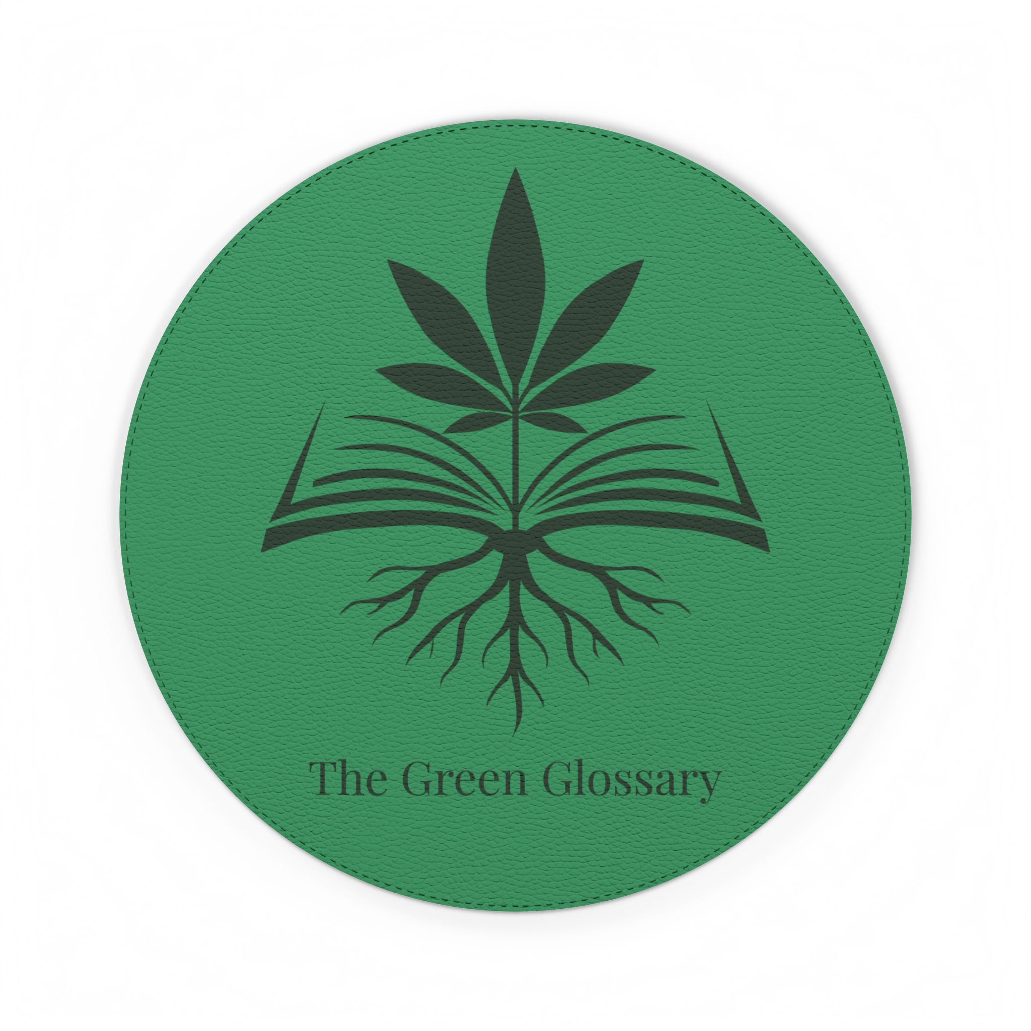 The Green Glossary PU Leather Bong Mat